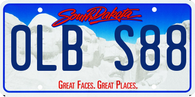 SD license plate 0LBS88