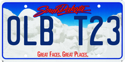 SD license plate 0LBT23