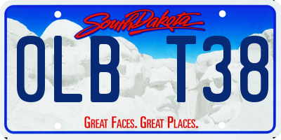 SD license plate 0LBT38