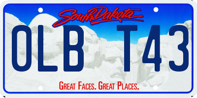 SD license plate 0LBT43