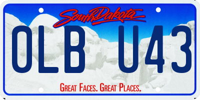 SD license plate 0LBU43