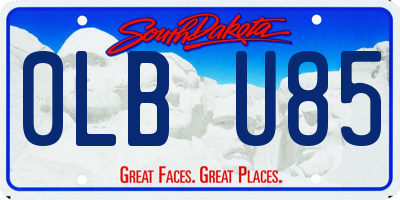 SD license plate 0LBU85