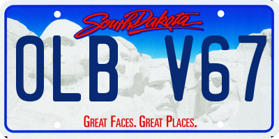 SD license plate 0LBV67