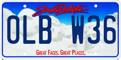 SD license plate 0LBW36