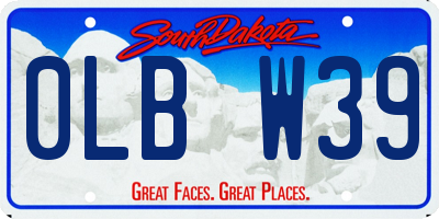 SD license plate 0LBW39