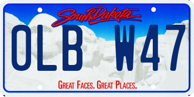 SD license plate 0LBW47