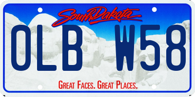 SD license plate 0LBW58