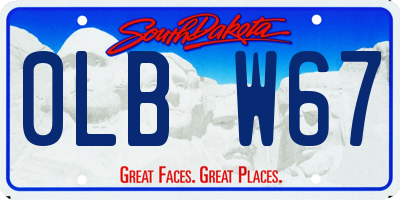 SD license plate 0LBW67