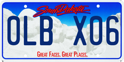 SD license plate 0LBX06