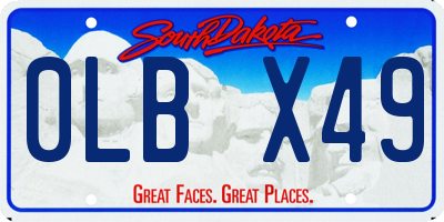 SD license plate 0LBX49