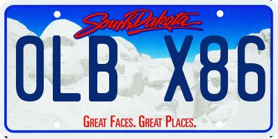 SD license plate 0LBX86