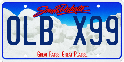 SD license plate 0LBX99