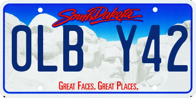 SD license plate 0LBY42