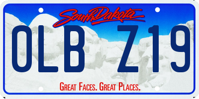 SD license plate 0LBZ19