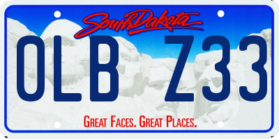 SD license plate 0LBZ33