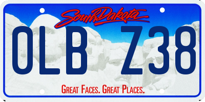 SD license plate 0LBZ38