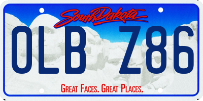 SD license plate 0LBZ86