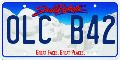 SD license plate 0LCB42