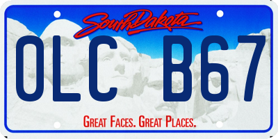 SD license plate 0LCB67