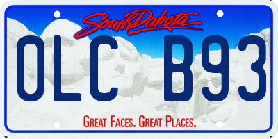 SD license plate 0LCB93