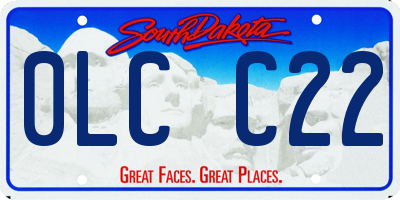 SD license plate 0LCC22