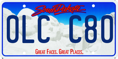 SD license plate 0LCC80