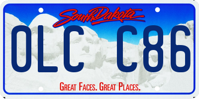 SD license plate 0LCC86