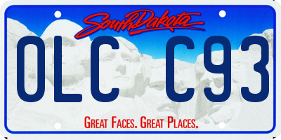SD license plate 0LCC93