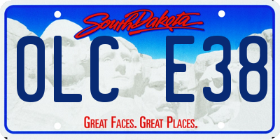 SD license plate 0LCE38