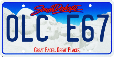 SD license plate 0LCE67