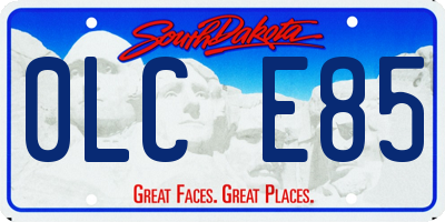SD license plate 0LCE85
