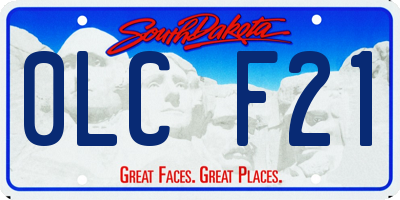 SD license plate 0LCF21