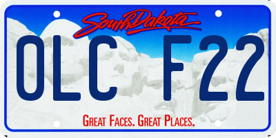 SD license plate 0LCF22