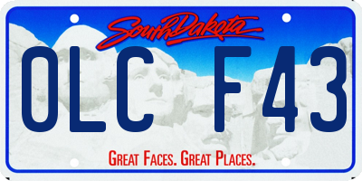 SD license plate 0LCF43