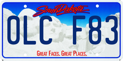 SD license plate 0LCF83
