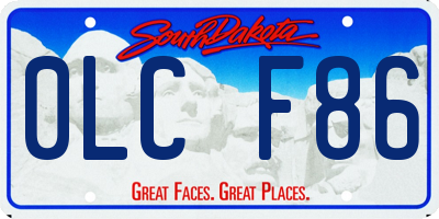 SD license plate 0LCF86