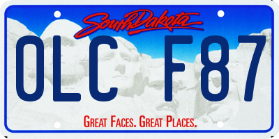 SD license plate 0LCF87