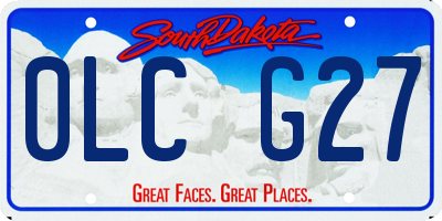 SD license plate 0LCG27