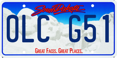 SD license plate 0LCG51