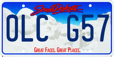 SD license plate 0LCG57