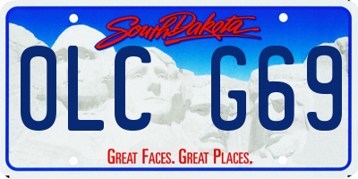 SD license plate 0LCG69