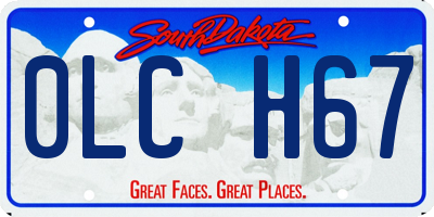 SD license plate 0LCH67
