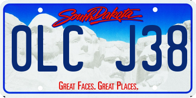 SD license plate 0LCJ38