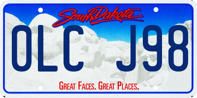 SD license plate 0LCJ98