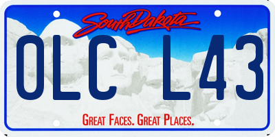 SD license plate 0LCL43