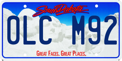 SD license plate 0LCM92