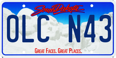 SD license plate 0LCN43
