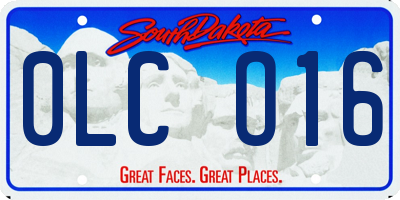 SD license plate 0LCO16