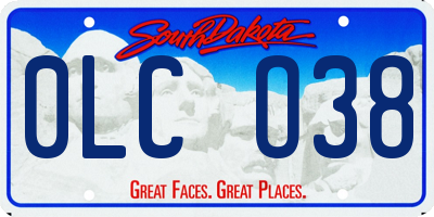 SD license plate 0LCO38