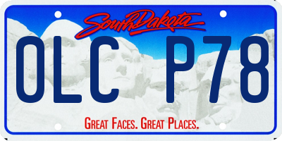 SD license plate 0LCP78